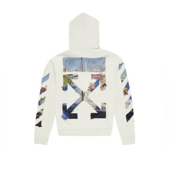 Off-White 2019 Spring -summer Diag Print Multicolor Zip Up Hoodie  Men’s Size XS - Picture 2 of 13